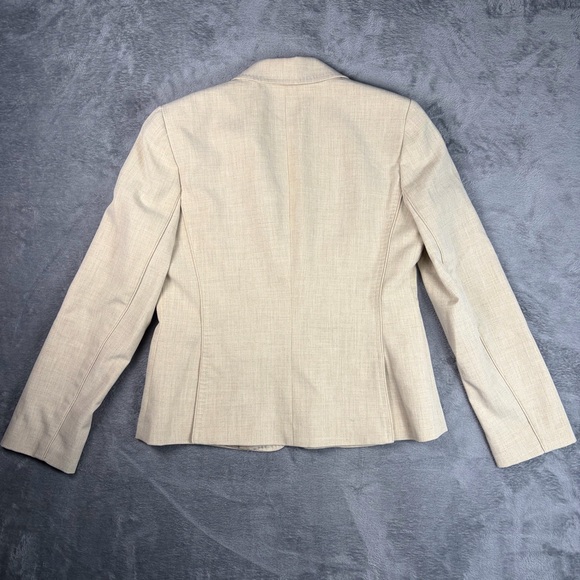 Calvin Klein Blazer Women's 12P Beige Single-Button Notch Stretch Suit Jacket - Picture 7 of 16